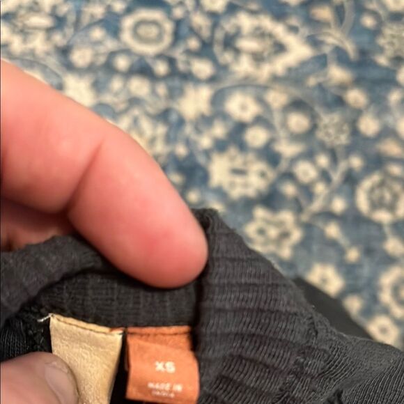 Anthropologie Pilcro Gray Open Back Tie Distressed Sweatshirt Boho Modern Casual - Picture 13 of 16